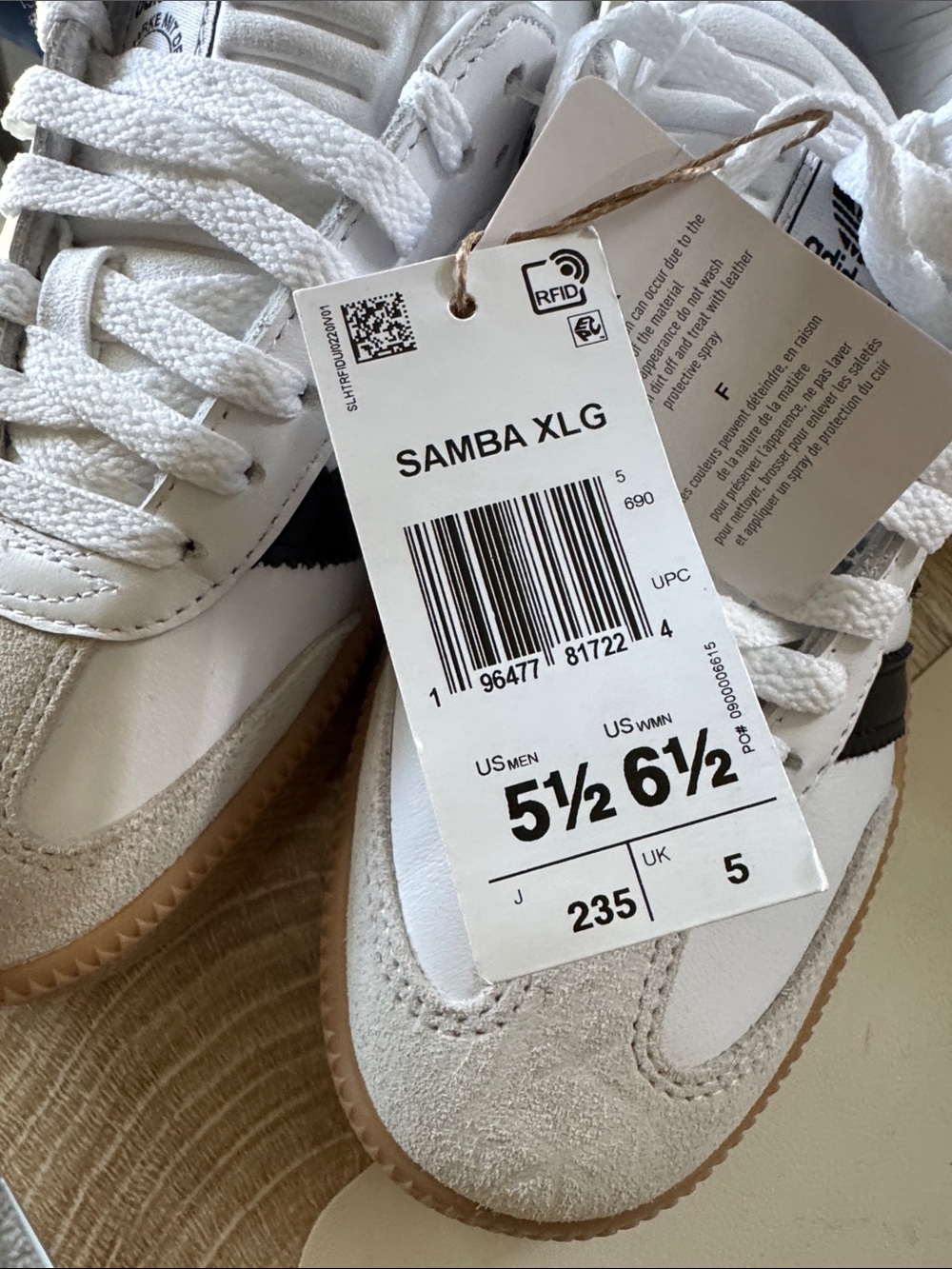 Adidas Samba XLG White Black - Picture 7 of 8